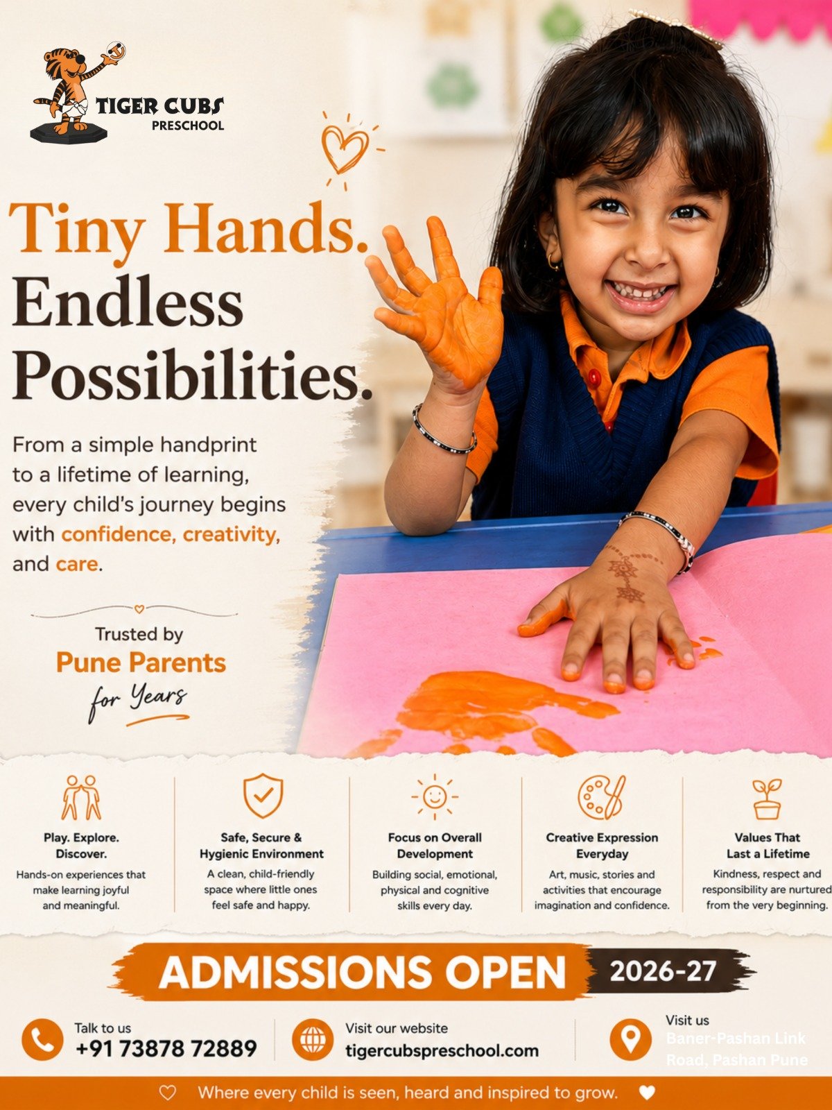 Tiger Cubs Preschool social media design
